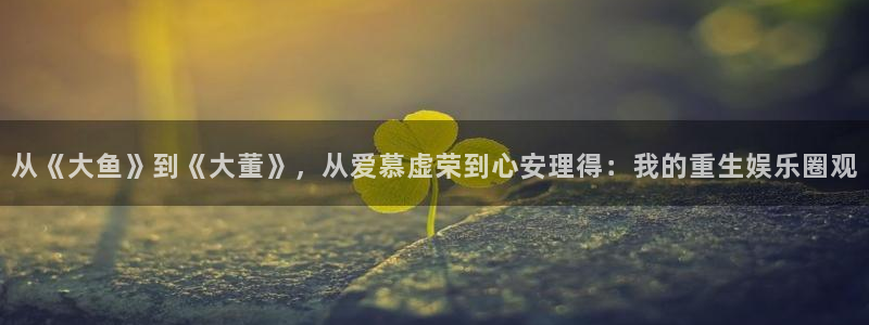 琳琅娱乐：从《大鱼》到《大董》，从爱慕虚荣到心安理得：我的重生娱乐圈观